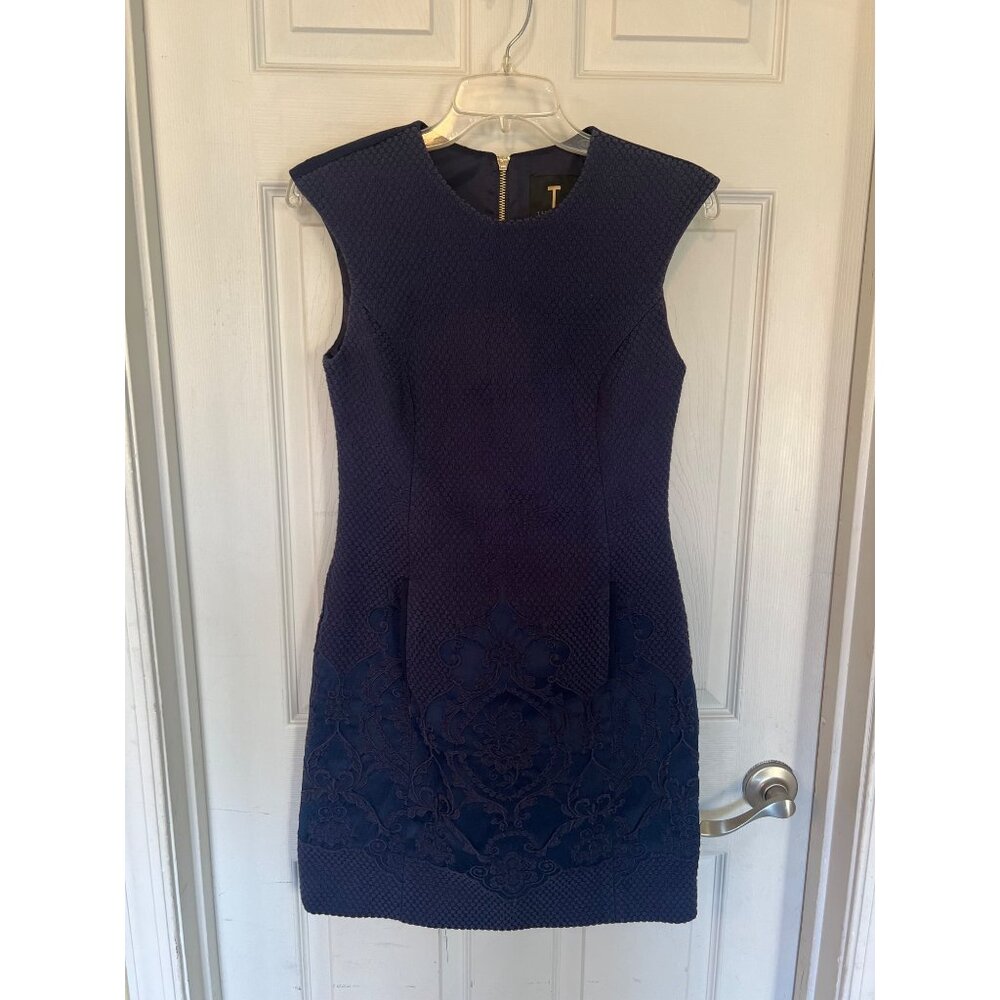 Ted Baker Navy Blue Sleeveless Mini Dress Size 1 Juniors